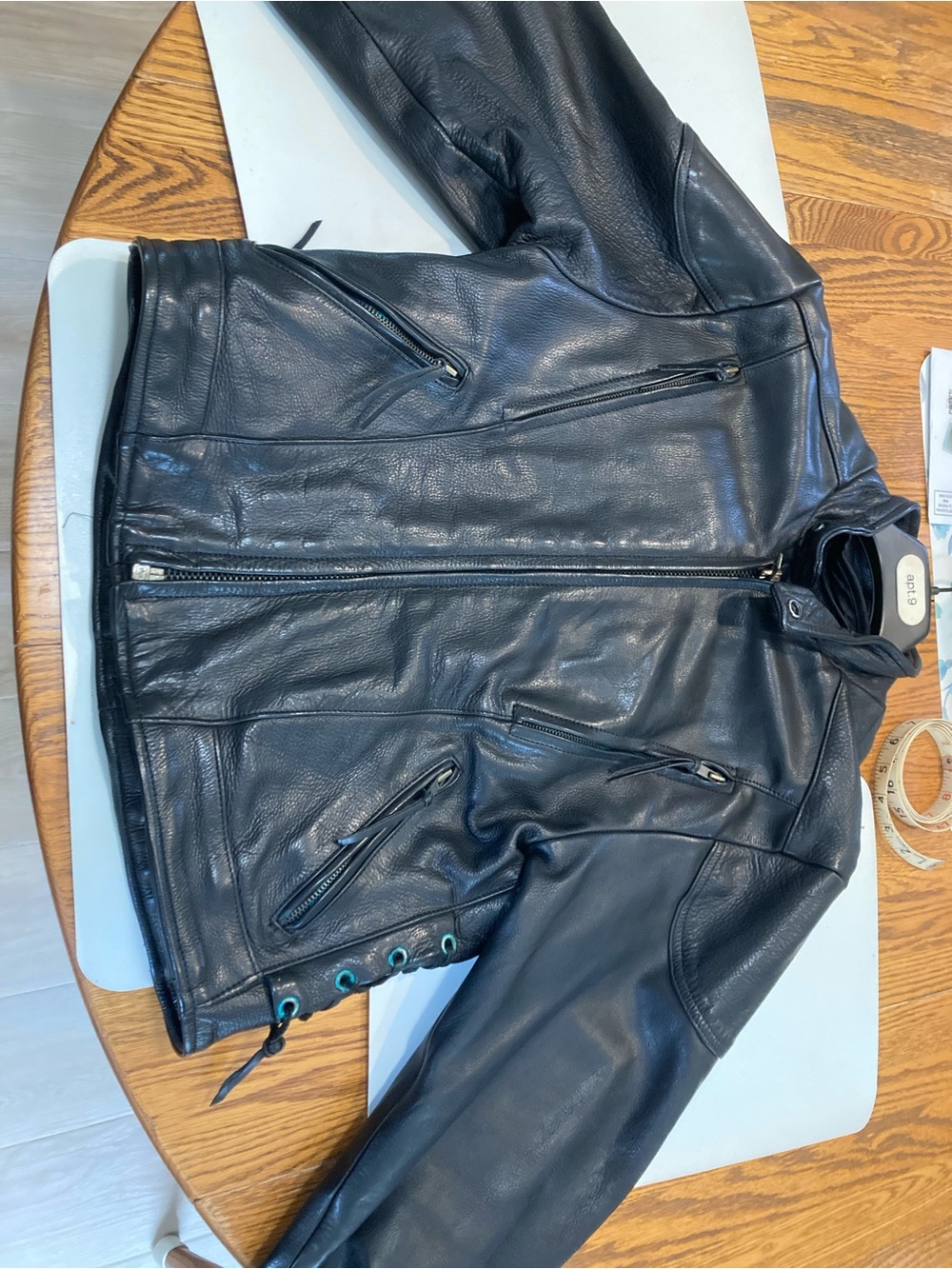 Men's Black Leather Motorcycle Bomber Jacket